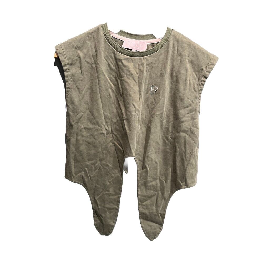 Baby By a Bathing‎ Ape Dark Green Sleeveless Tie Front Women's Crop Top Size XS